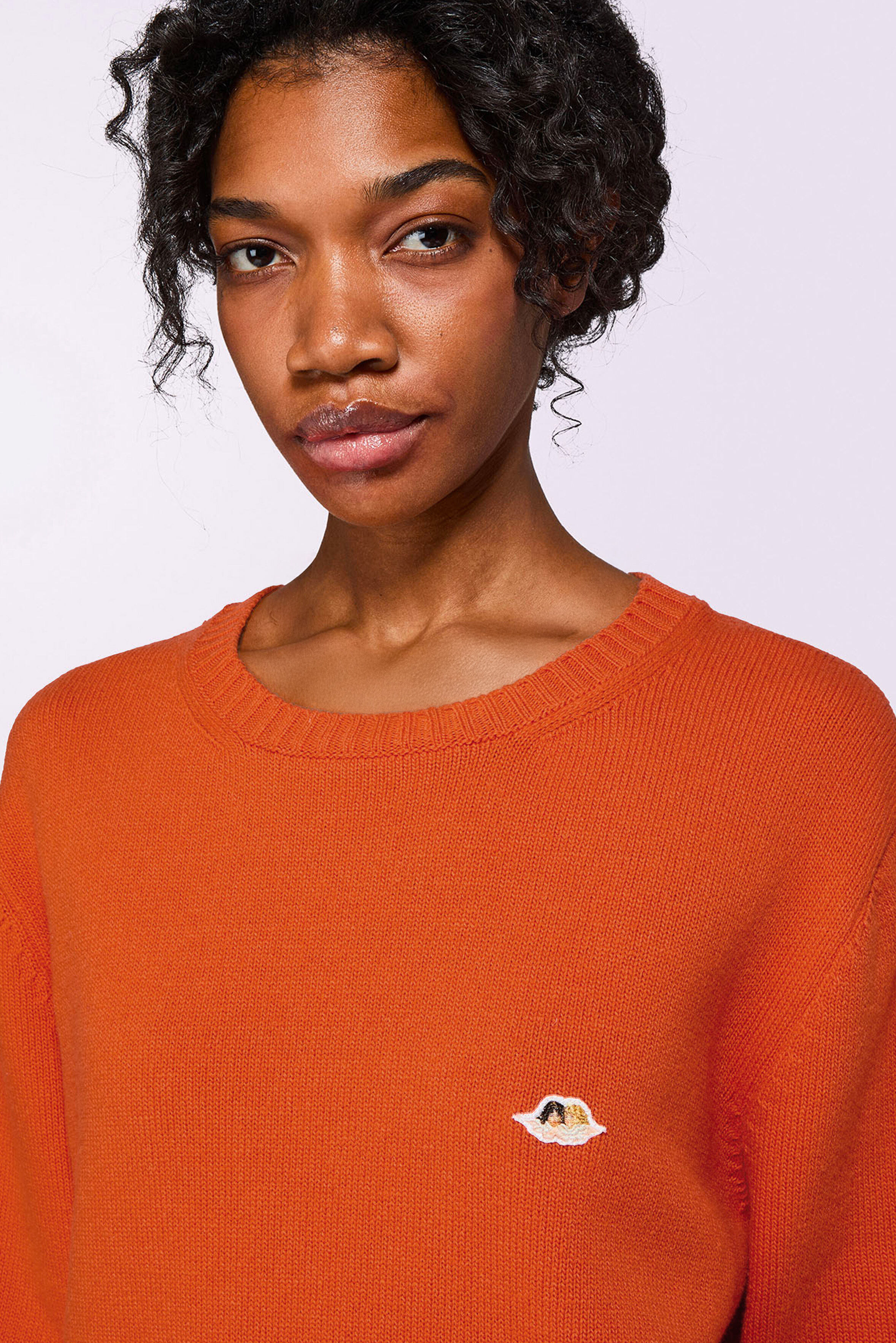 Angels Patch Knit Jumper Orange